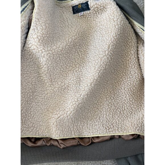 Vtg. Men's Sing Yi Two-Tone Brown & Olive Jacket Sherpa Bomber Jacket Sz XL - Picture 6 of 7